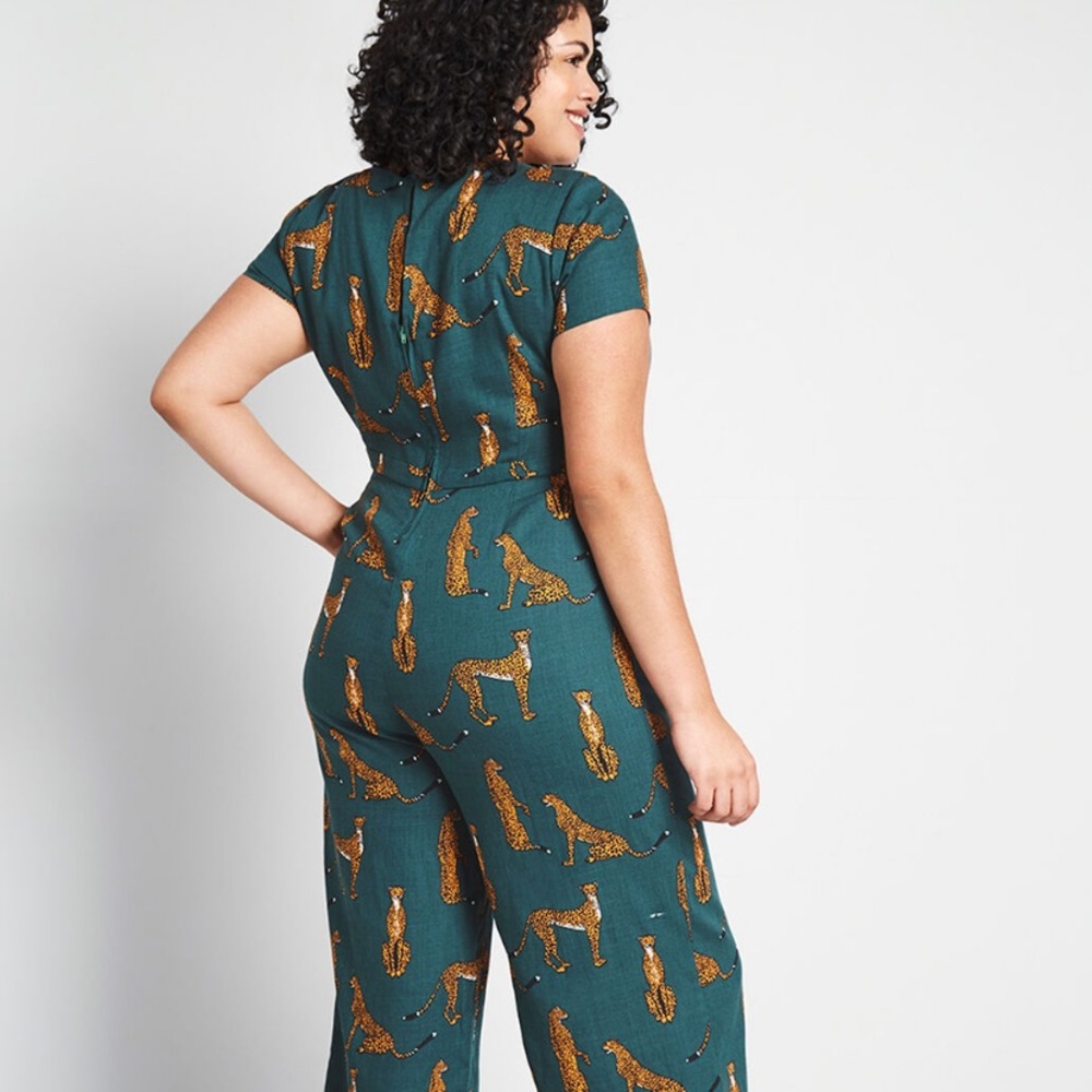 Tiger-Print Wide Leg Jumpsuit